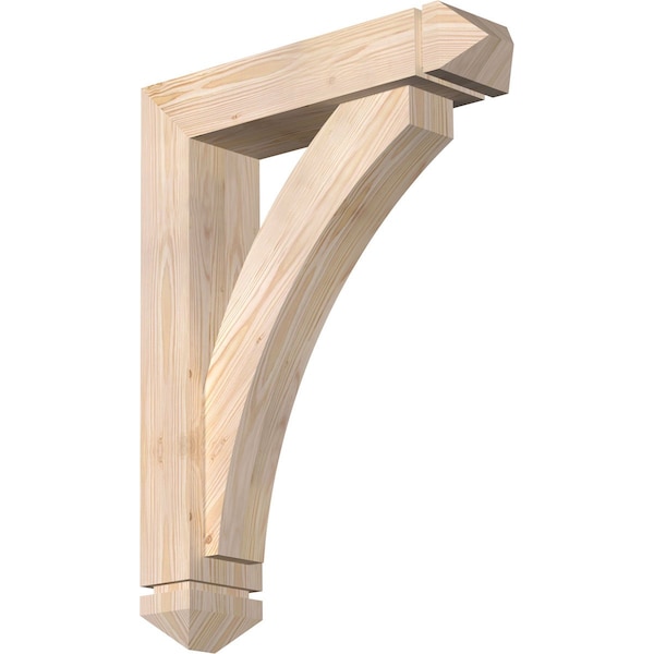 Ekena Millwork Thorton Arts and Crafts Smooth Bracket w/ Offset Brace, Douglas Fir, 5 1/2"W x 22"D x 30"H BKT0604X22X30THR03SDF - main